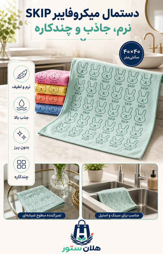 دستمال میکروفایبر طرح خرگوش (SKIP)
