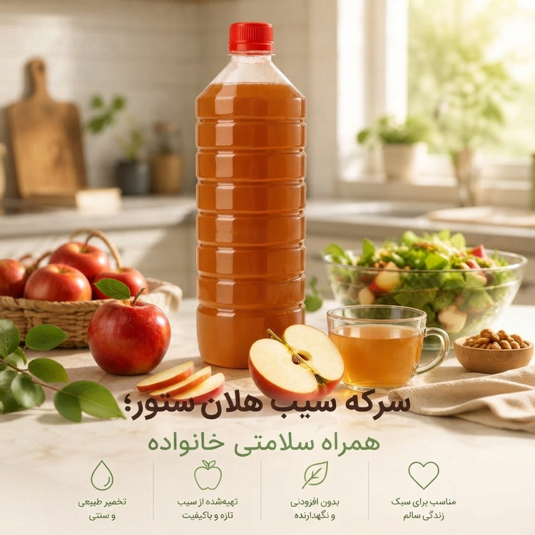 سرکه سیب خانگی و کاملا ارگانیک هلان