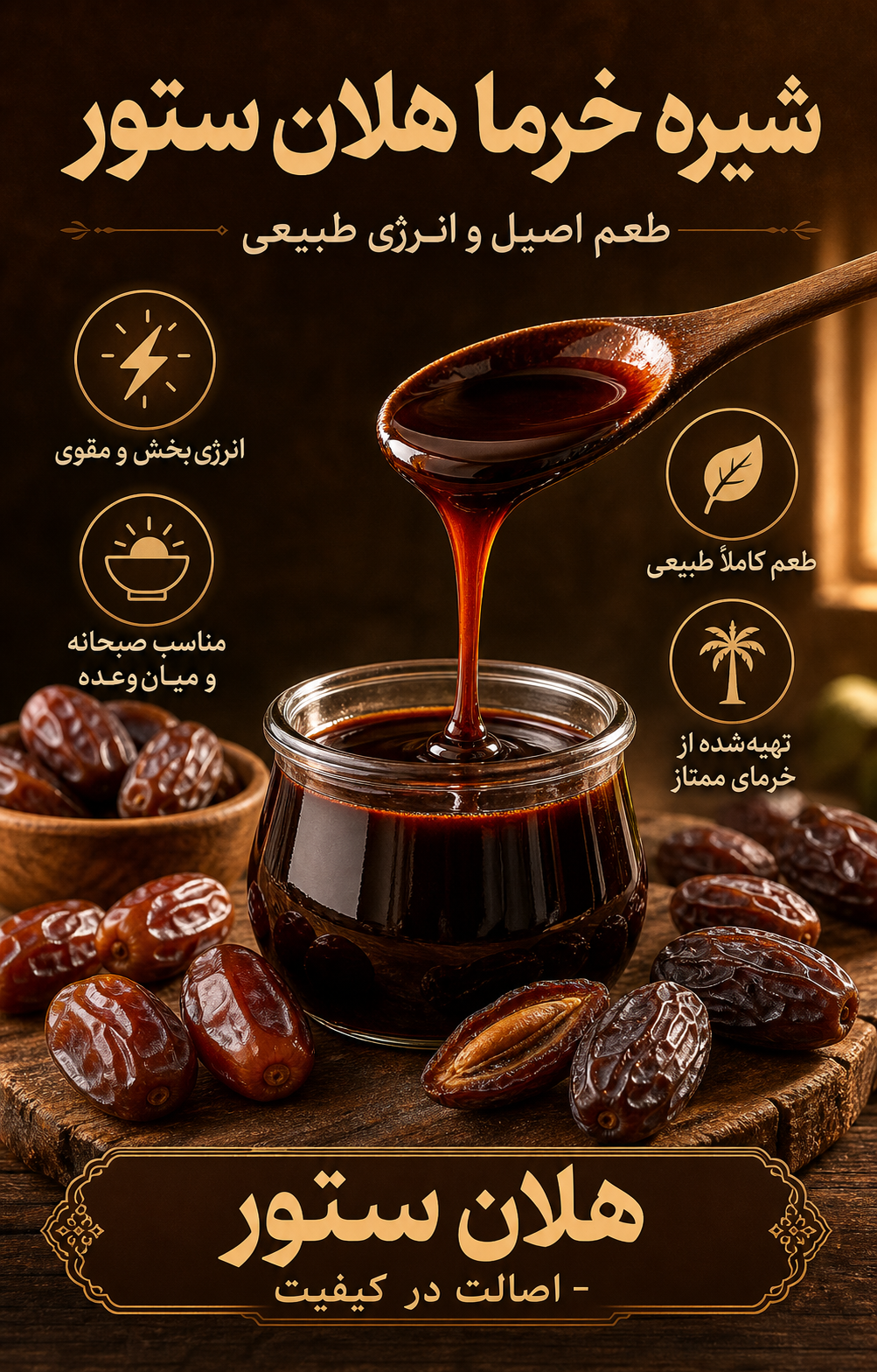 شیره خرما خانگی کاملا ارگانیک هلان