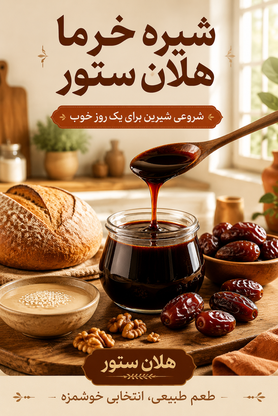 شیره خرما خانگی کاملا ارگانیک هلان